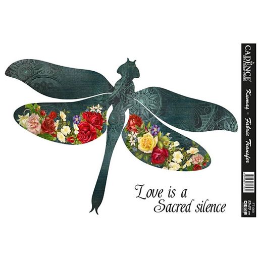 Transferový obrázek na textil Cadence, 25x35 cm - Květinová vážka