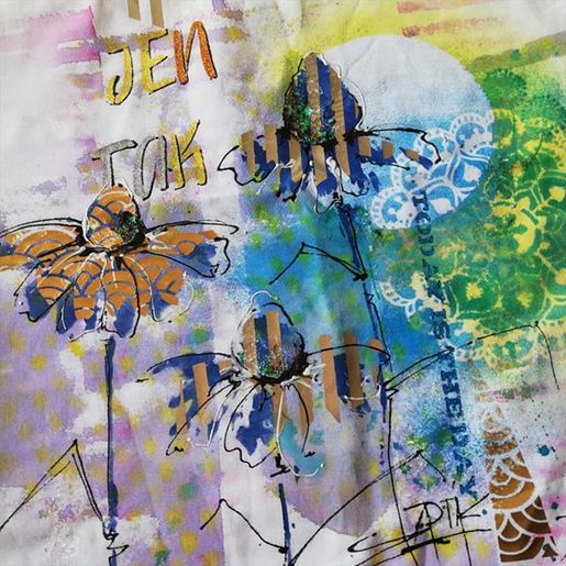 Transferový obrázek na textil Cadence, A3 - Měděné vlnky