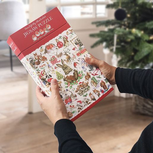 Puzzle Wrendale Designs "Country Set Christmas", 1000 dílků - Vánoční