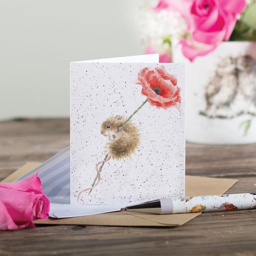 Dárková kartička Wrendale Designs "Poppy" - Myška