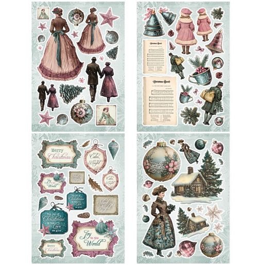 Blok s papírovými výseky Studio Light "Christmas Blush", A5, 20 l. - Vánoce z pohádky