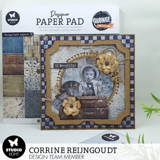 Papírové květiny Studio Light, 25 ks - kraftové