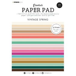 Blok barevných papírů Studio Light "Vintage Spring", A5, 36 l. - vintage jaro