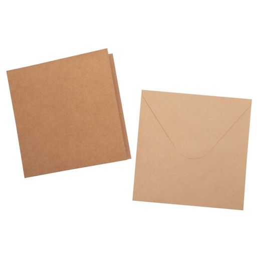 Přání a obálky Studio Light, 6"x6" (15,2x15,2 cm), 10 ks - kraftové