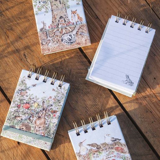 Kroužkový blok Wrendale Designs "Woodland", B7, 50 l., čistý a linkovaný - Lesní zvířata