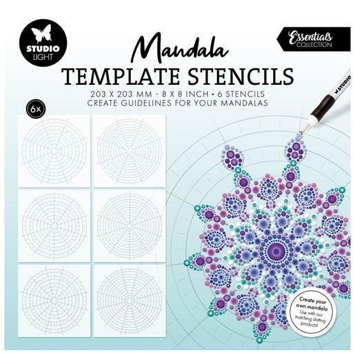 Šablony Studio Light, 6 ks - Předloha na mandaly