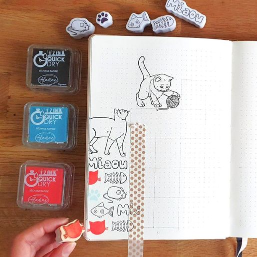 Razítka Aladine Creative Stamp, 16 ks - Kočky