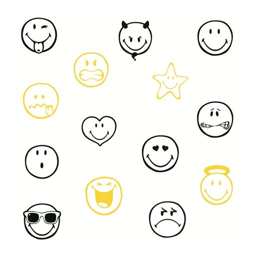 Dřevěná diářová razítka Aladine Stampo Bocal, 14 ks - Smajlíci