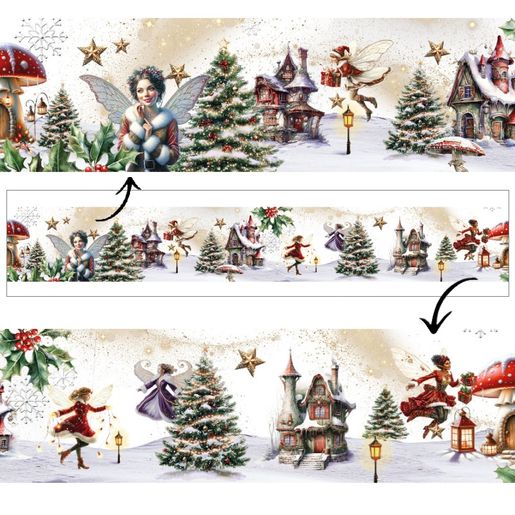 Průhledné samolepky Studio Light "Fairy Christmas" - Vílí vesnička