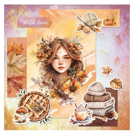 Kreativní blok Studio Light Mixed Paper Pad, A5, 42 l. - Přívětivý podzim