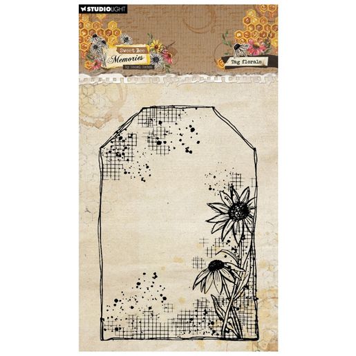 Gelové razítko Studio Light "Sweet Bee Memories", 9,3x13,6 cm - Květinová visačka