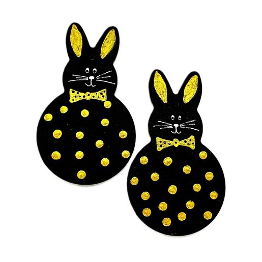 Dřevěný výřez k dekoraci Gomille, závěsný, 7x12 cm - Králík