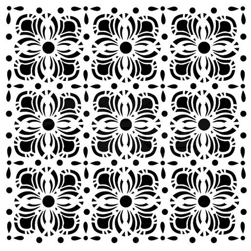 Šablona TCW 12"x12" (30,5x30,5 cm) - Flower Tiles
