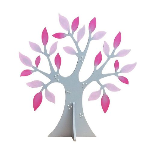 Dřevěný výřez k dekoraci Gomille, 37 cm - Strom s podstavcem, velký