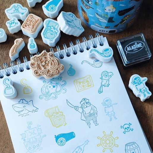 Dětská razítka Aladine Stampo Funny, 21 ks - Piráti
