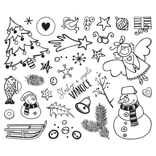 Dětská razítka Aladine Stampo Minos, 32 ks - České Vánoce