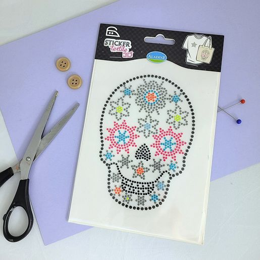 Transferový obrázek na textil Aladine, 12x17 cm - Lebka, 3D