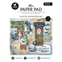 Mini kreativní blok Studio Light "Winter Wonderland", A7, 24 l. - Zimní krajinka
