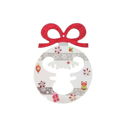 Dřevěný výřez k dekoraci Gomille, závěsný, 15 cm - Baňka se sobem