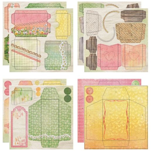 Kreativní blok Studio Light "Spring Meadow", 20,3x20,3 cm, 36 l. - Přání a obálky