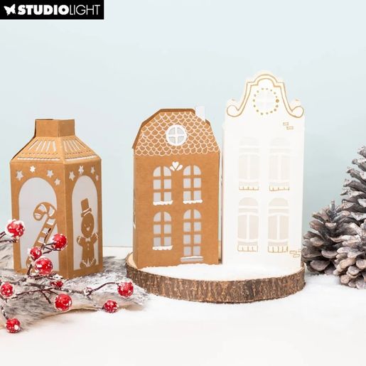DIY Vánoční domečky Studio Light, 25x18,5 cm, 10 l. - Škola