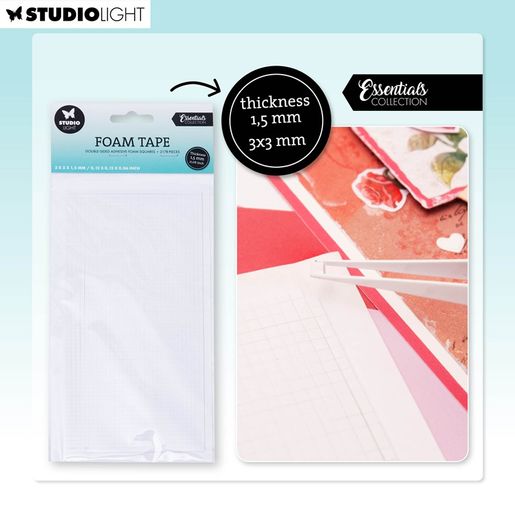 Samolepicí pěnové polštářky Studio Light, 2178 ks - čtverečky, mini