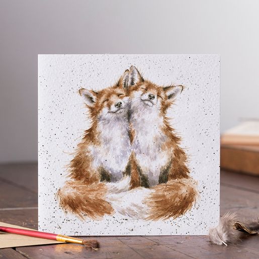 Přání Wrendale Designs "Contentment", 15x15 cm - Lišky