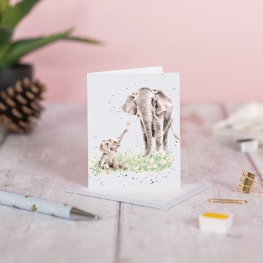 Dárková kartička Wrendale Designs "Bloom and Grow" - Sloni