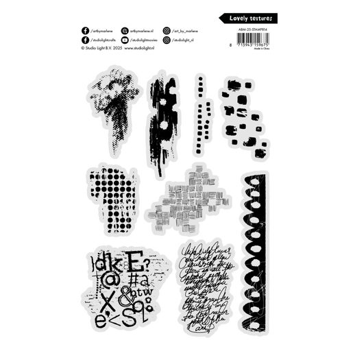 Gelová razítka Studio Light "25“, 9 ks - Hravé textury