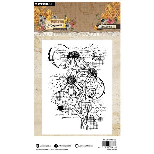 Gelové razítko Studio Light "Sweet Bee Memories", 9,3x13,6 cm - Echinacea