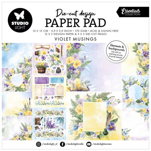 Kreativní blok Studio Light "Violet Musings", 15x15 cm, 36 l. - Fialkové sny