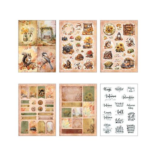 Kreativní blok Studio Light Mixed Paper Pad, A5, 42 l. - Podzimní nálada