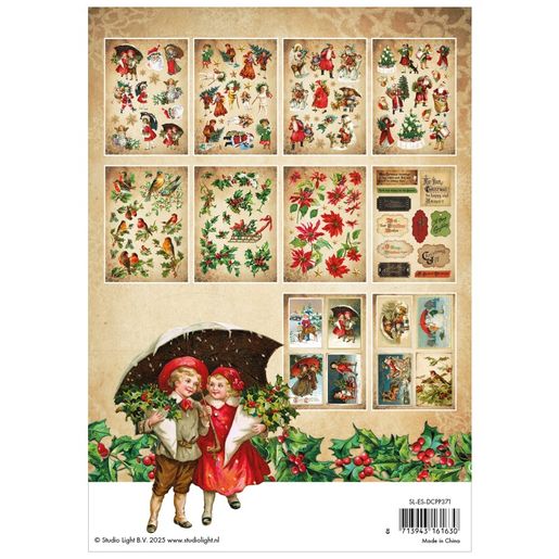 Blok s papírovými výseky Studio Light "Vintage Christmas", A5, 20 l. - Vánoční nostalgie