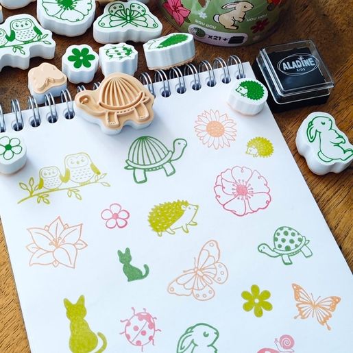 Dětská razítka Aladine Stampo Funny, 21 ks - Příroda