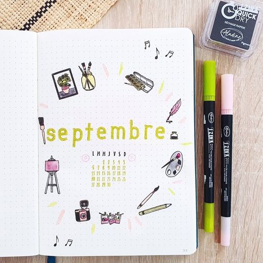 Diářová razítka Aladine Stampo Bullet Journal, 62 ks - Abeceda jednoduchá