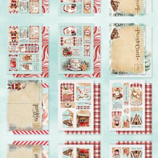 Mini kreativní blok Studio Light "Cozy Christmas", A7, 24 l. - Vánoční cukroví