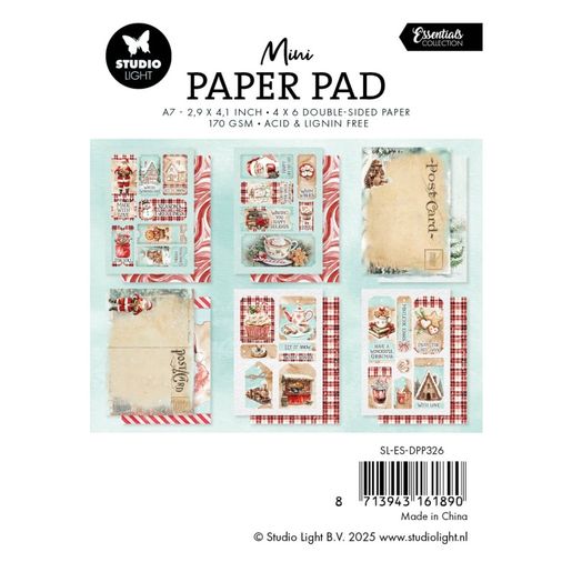 Mini kreativní blok Studio Light "Cozy Christmas", A7, 24 l. - Vánoční cukroví