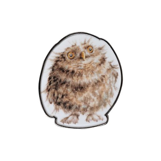 Kovová brož Wrendale Designs "Round Owl" - Sova