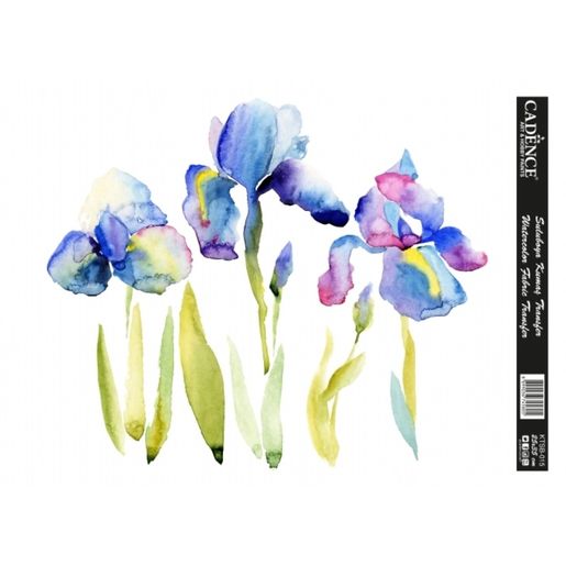 Transferový obrázek na textil Cadence, 25x35 cm - Kosatce