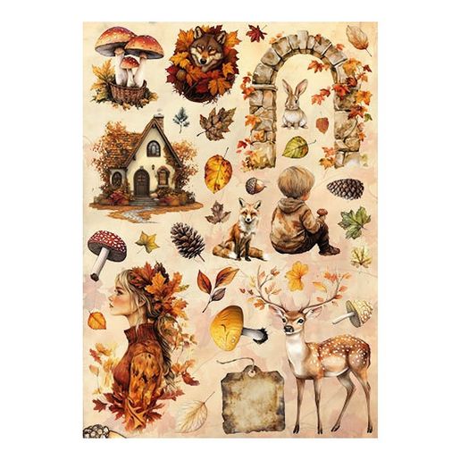 Papírové výseky Studio Light "Autumn in the Woods", 35 ks - Podzim v lese