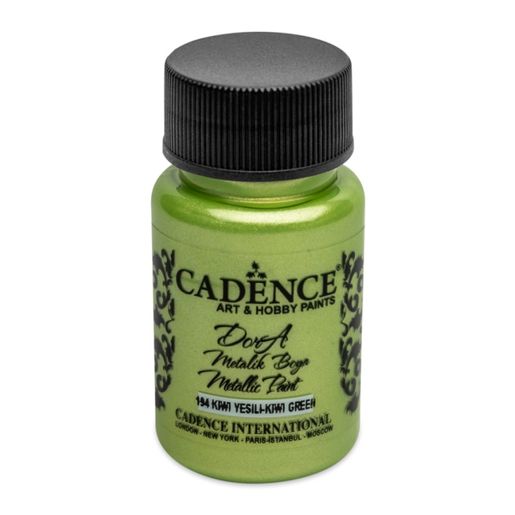 Metalická akrylová barva Cadence Dora Metallic, 50 ml - kiwi green, sv. zelená