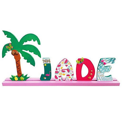 Dřevěný výřez k dekoraci Gomille, 8 cm - Abeceda - VYBERTE PÍSMENO