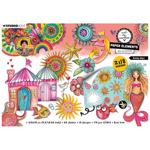 Blok s papírovými výseky Studio Light "25", A5, 20 l. - Barevná pláž