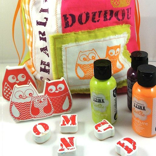 Razítka na textil Aladine Stampo Textile, 45 ks - Abeceda