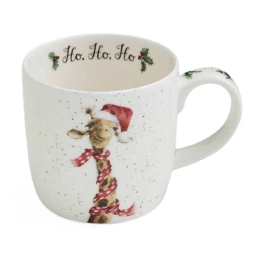 Vánoční porcelánový hrnek Wrendale Designs, "Ho Ho Ho", 0,31 l - Žirafa