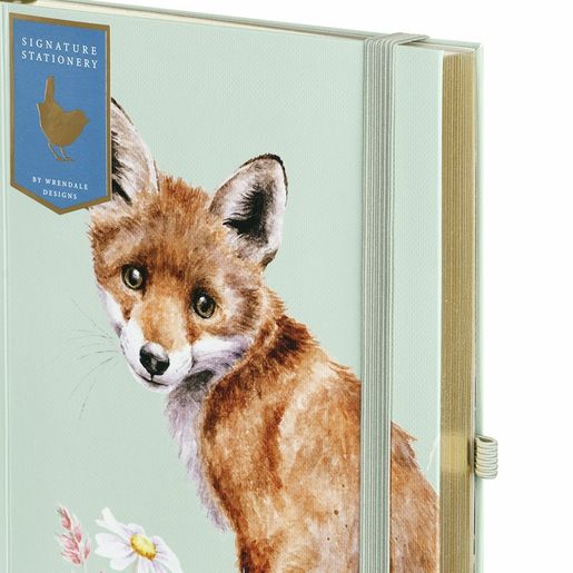 Luxusní zápisník Wrendale Designs "The Waiting Game", A5, 100 l., linkovaný - Liška