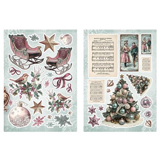 Blok s papírovými výseky Studio Light "Christmas Blush", A5, 20 l. - Vánoce z pohádky