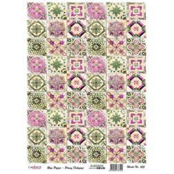 Rýžový papír Cadence - Růžovozelené dlaždice - VYBERTE VELIKOST