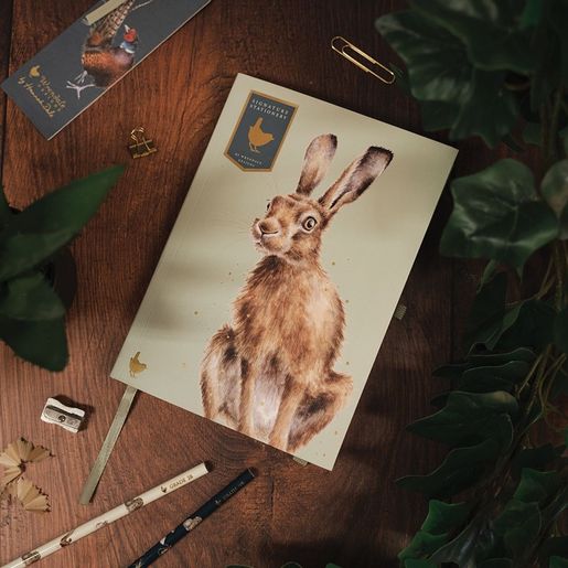 Luxusní zápisník Wrendale Designs "Golden Hour", A5, linkovaný - Zajíc