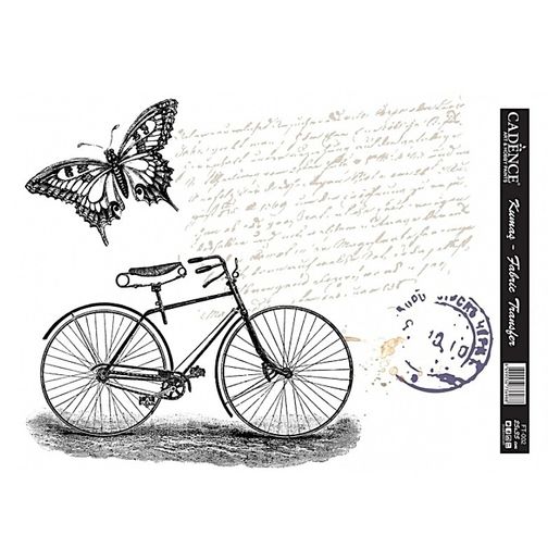 Transferový obrázek na textil Cadence, 25x35 cm - Kolo s motýlem